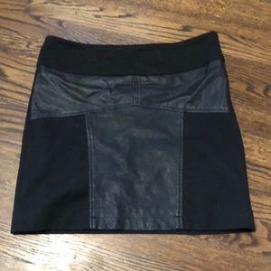 Leather Knit Black Skirt